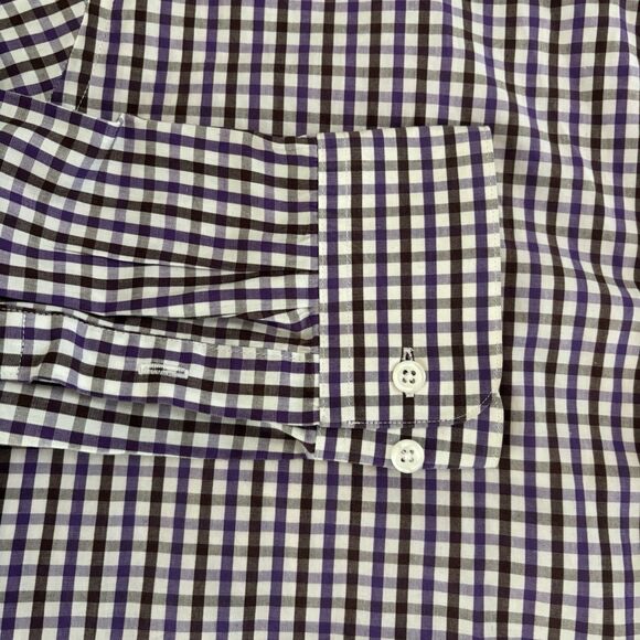 Marquis Signature Button Down Shirt Mens Size 2XL Collared Long Sleeve Purple - Picture 3 of 6